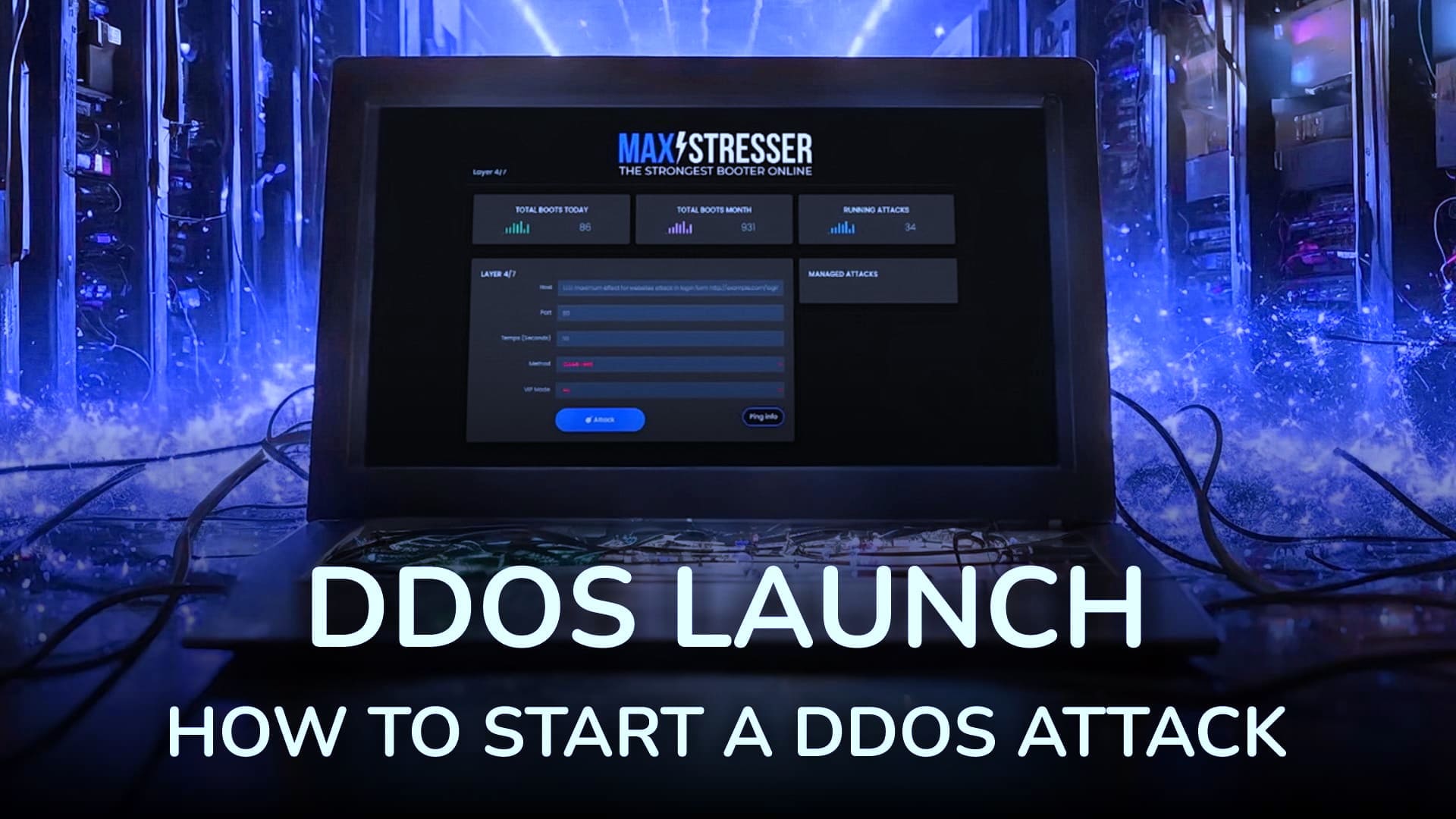 Launching DDoS attacks using online IP-stresser - MAXSTRESSER